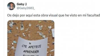 El cartel en el que ofrecen clases de euskera.