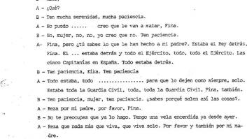 Una hija de Tejero, en una llamada el 23-F: "Estaba el rey detrás, Fina. Él estaba detrás y todo, todo, el Ejército"