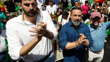 El líder de Vox Murcia, José Ángel Antelo, y el presidente de la formación, Santiago Abascal; en una imagen de archivo.