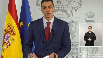 El presidente del Gobierno, Pedro Sánchez, en la comparecencia de este miércoles tras las amenazas de Donald Trump.