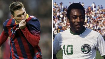 Dos imágenes, una de Messi y otra de Pelé