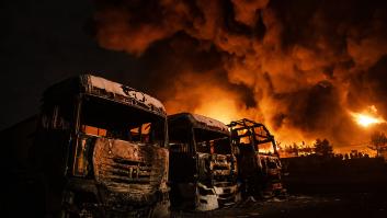 Incendio en un depósito de petróleo de Shahran en Teherán (Irán), tras los ataques estadounidenses e israelíes, el 8 de marzo de 2026.