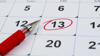 Viernes 13 en calendario.