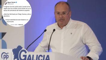 Miguel Tellado recibe más de 1.000 respuestas por este tuit sobre los misiles de Irán con la cara de Sánchez