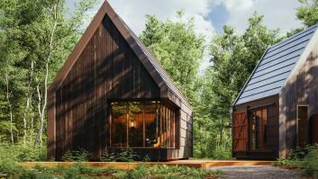 Una casa de madera en una imagen de archivo