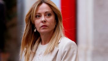 La primera ministra italiana, Giorgia Meloni, mientras espera la llegada del presidente de Chipre, Nikos Christodoulides, en el Palacio Chigi, en Roma, el 26 de febrero de 2026.