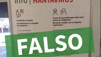Aena desmiente que se haya colocado este cartel sobre el hantavirus en un aeropuerto de Tenerife