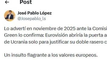 El tuit del presidente de RTVE al director de Eurovisión horas antes de la final: "Un insulto flagrante a los valores europeos"