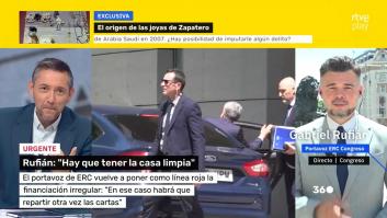 Gabriel Rufián deja sin palabras a Javier Ruiz tras preguntarle si va a dejar ERC