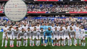 Irán deja un mensaje en el vestuario tras empatar con Bélgica en el que hay dos hashtags: #168 y #minab
