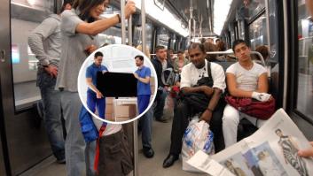 Mathieu, 27 años, multado con 200 euros por llevar una televisión en el metro: "Te invitan a usar el transporte público y pasa esto"