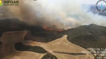 Empeoran las previsiones en el incendio de Orés (Zaragoza), que se acerca a las 14.000 hectáreas