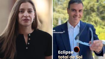 Ester Muñoz critica un vídeo de Sánchez sobre el eclipse diciendo que es para no hablar de Ceuta y le pillan: es de hace más de un mes