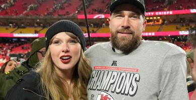 Taylor Swift y Travis Kelce, fotografiados el 26 de enero de 2025.