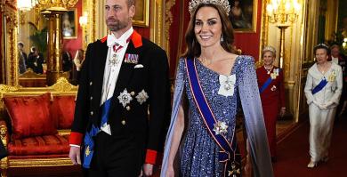 Kate Middleton y el príncipe Guillermo en la cena de gala en honor al presidente de Alemania.