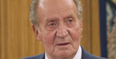 El rey Juan Carlos I en una audiencia en La Zarzuela en el final de su reinado en 2014