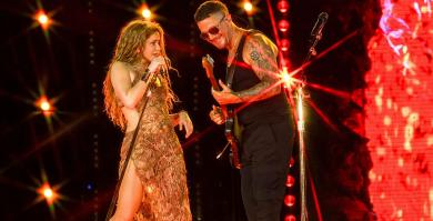 Shakira y Alejandro Sanz cantando 'La Tortura' el pasado mes de junio.