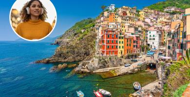 Cinque Terre, Vernazza y una mujer con auriculares