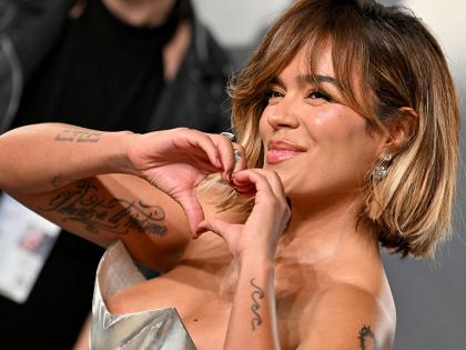 LOS ANGELES, CALIFORNIA - MARCH 15: Karol G attends the 2026 Vanity Fair Oscar Party hosted by Mark Guiducci at Los Angeles County Museum of Art on March 15, 2026 in Los Angeles, California. (Photo by Lionel Hahn/Getty Images)