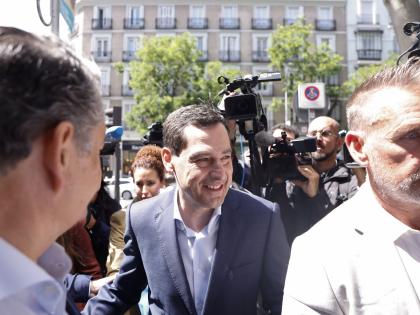 Juanma Moreno, llega a la sede nacional del PP tras las elecciones andaluzas en las que ha perdido la absoluta.