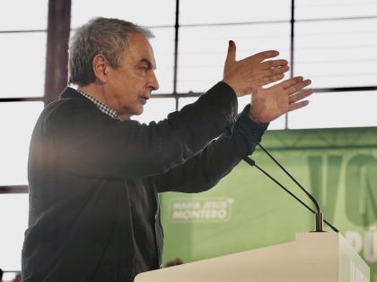 Imagen de archivo del expresidente José Luis Rodríguez Zapatero; en un mitin de las elecciones andaluzas.