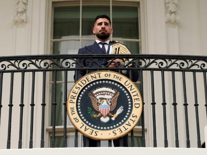 Ilia Topuria en la Casa Blanca.,