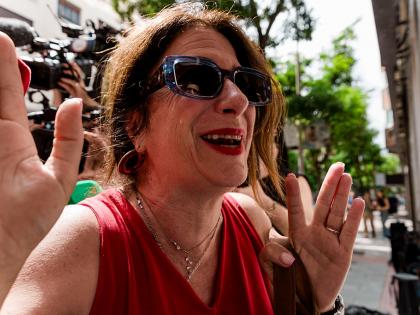 Leire Díez, a su llegada a la sede de Ferraz, en una imagen de archivo