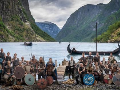 La selección de Noruega disfrazada de vikingos para el Mundial.