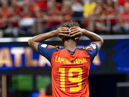 Lamine Yamal de España durante el partido de la Copa Mundial de la FIFA 2026 entre España y Cabo Verde en el Estadio Mercedes-Benz.