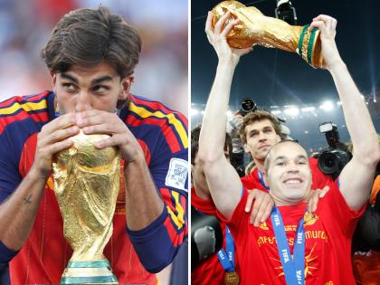 Ferran e Iniesta con la Copa del Mundo