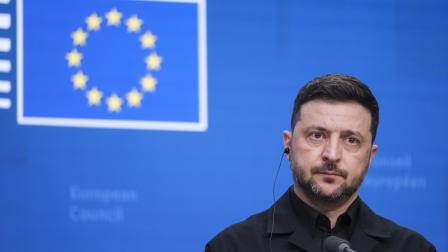 El presidente de Ucrania, Volodimir Zelenski, en la cumbre de la UE en Bruselas.