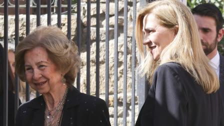 La reina Sofía y la infanta Cristina en el homenaje a Irene de Grecia a los 40 días de su muerte