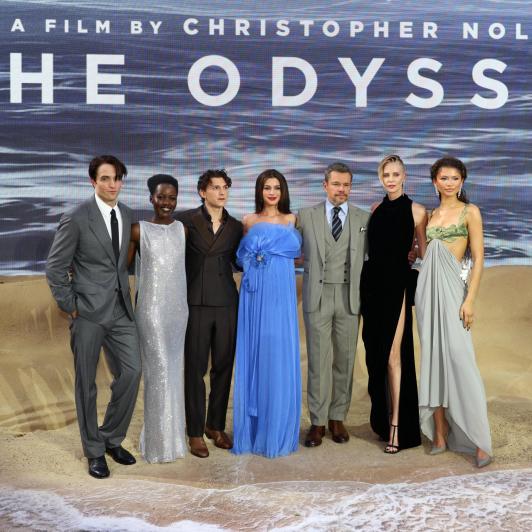 Los protagonistas de 'La odisea', en el estreno en Londres
