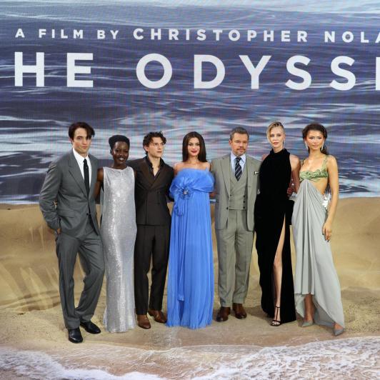 Los protagonistas de 'La odisea', en el estreno en Londres