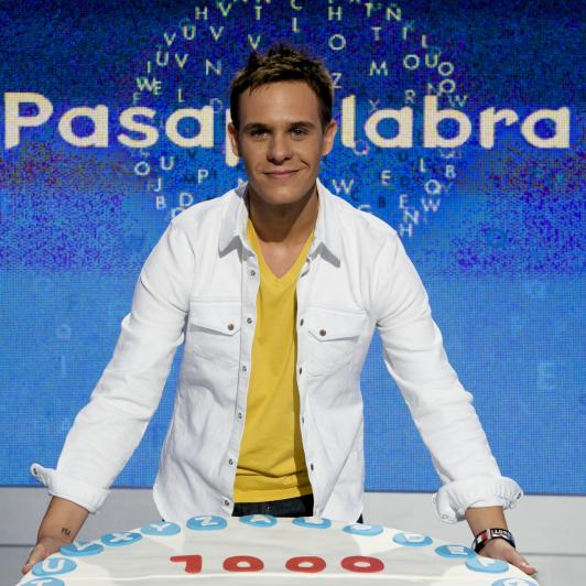 Christian Gálvez en 'Pasapalabra' en 2010, cuando el programa se emitía en Telecinco