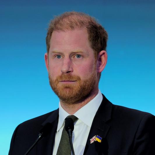 El príncipe Harry en su discurso en el Kyiv Security Forum celebrado en abril de 2026 en la capital de Ucrania