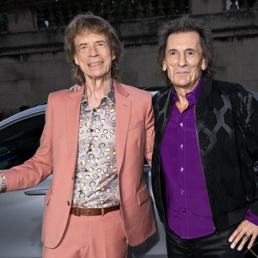 Mick Jagger y Ronnie Wood en la presentación de 'Foreign Tongues'.
