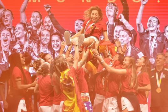 La fiesta de la selección femenina de fútbol por el Mundial
