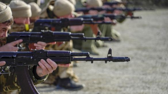 Tropas élite rusas entrenando en Gudermés, Chechenia.