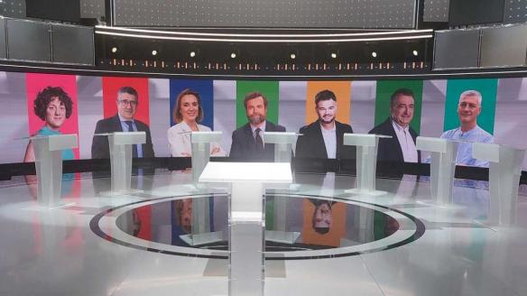 Estudio del debate a siete que organiza este jueves RTVE