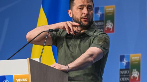 El mandatario ucraniano, Volodímir Zelenski, en una imagen de archivo durante la cumbre de la OTAN en Vilna (Polonia).