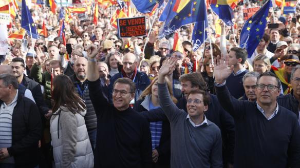Alberto Núñez Feijóo en el acto del PP en Madrid.