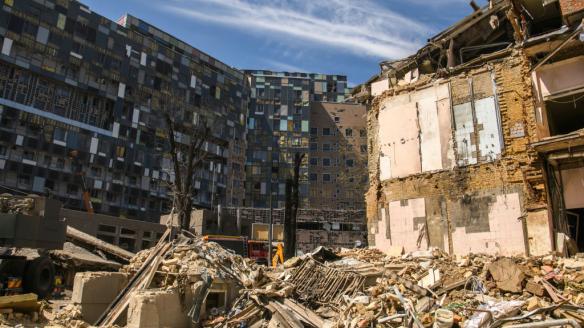 Restos del hospital infantil que ha bombardeado Rusia en Kiev, la capital de Ucrania.