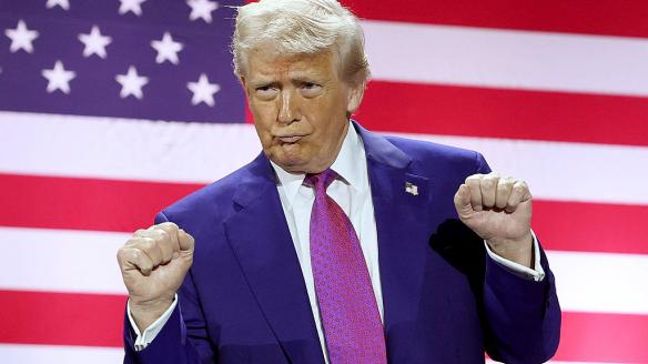 Donald Trump, en un momento de festejo