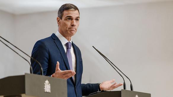 Pedro Sánchez, en una rueda de prensa