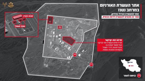 Israel confirma el ataque la instalación nuclear iraní de Natanz y sus centrifugadoras de uranio subterráneas.