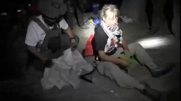 La activista sueca Greta Thunberg, en el momento de su detención