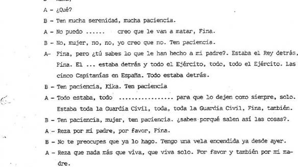 La hija de Tejero, en una llamada el 23-F: "Estaba el rey detrás, Fina. Él estaba detrás y todo, todo, el Ejército"