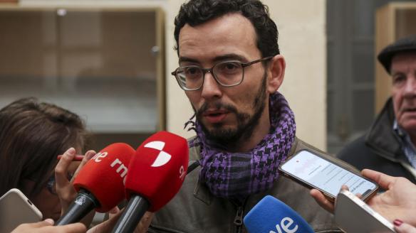 El candidato de Podemos-Alianza Verde a la presidencia de la Junta de Castilla y León, Miguel Ángel Llamas