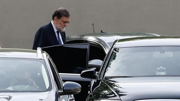 El expresidente del Gobierno Mariano Rajoy, a su salida del Tribunal Central de Instancia de la Audiencia Nacional